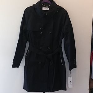 Calvin Klein Hooded Double Breasted Trench Coat XL